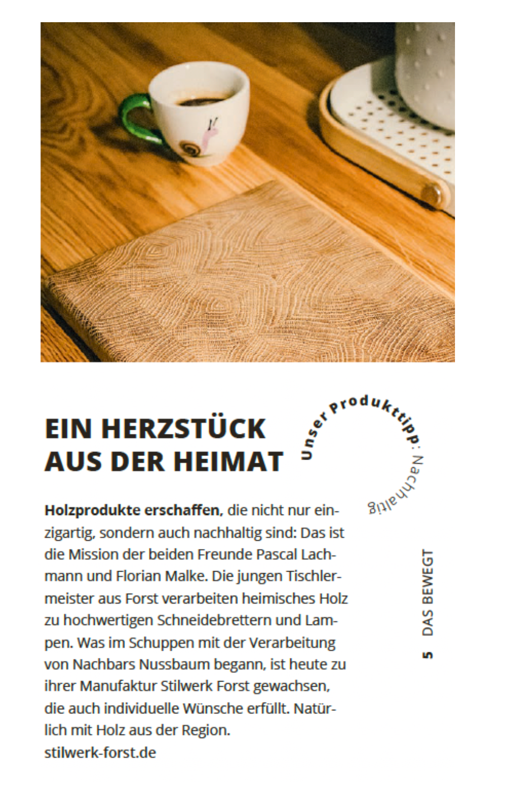 Auszug aus dem Magazin "Von Hier" der Energie Brandenburg